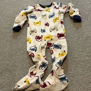 24 Months baby Carter’s Footie sleeper- pajamas- warm for winter- Cars- zipper